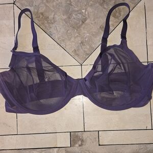 Cuup The Plunge Mesh Bra 38F Deep Purple